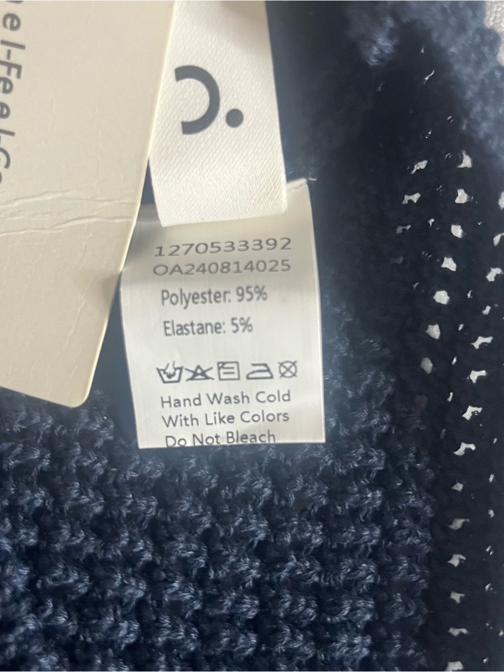 Commense Navy Off-the-Shoulder Diagonal Button Folded Collar Knit Sweater S~NWT - Picture 10 of 12